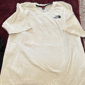 The North Face White Short Sleeve Logo Tee with Black Logo